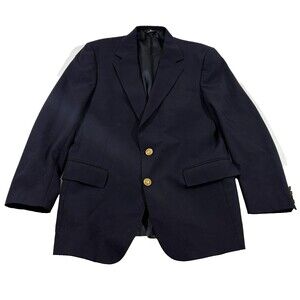 VTG Polo University Club Blazer Mens Ralph Lauren Navy Gold Button 38R USA FLAWS